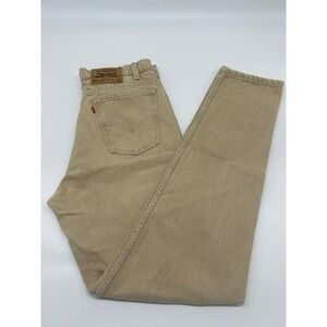 Vintage Levis 550 Relaxed Fit Tapered Leg Orange Tab Mens 36x36 Beige USA Made